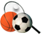 An image of a basketball, football and racket with the words 'Oakleaf Sports Complex'