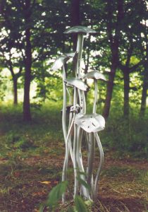 Silver Mushroom Sculpture