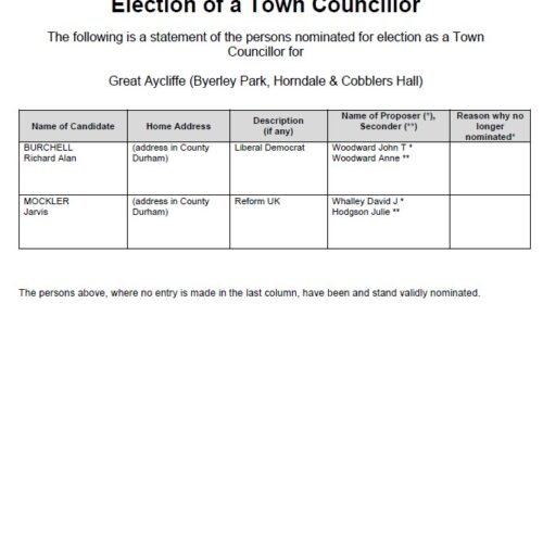 Introduction image for Great Aycliffe Town Council