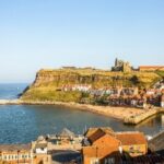 The Abbey at Whitby looking over the harbour