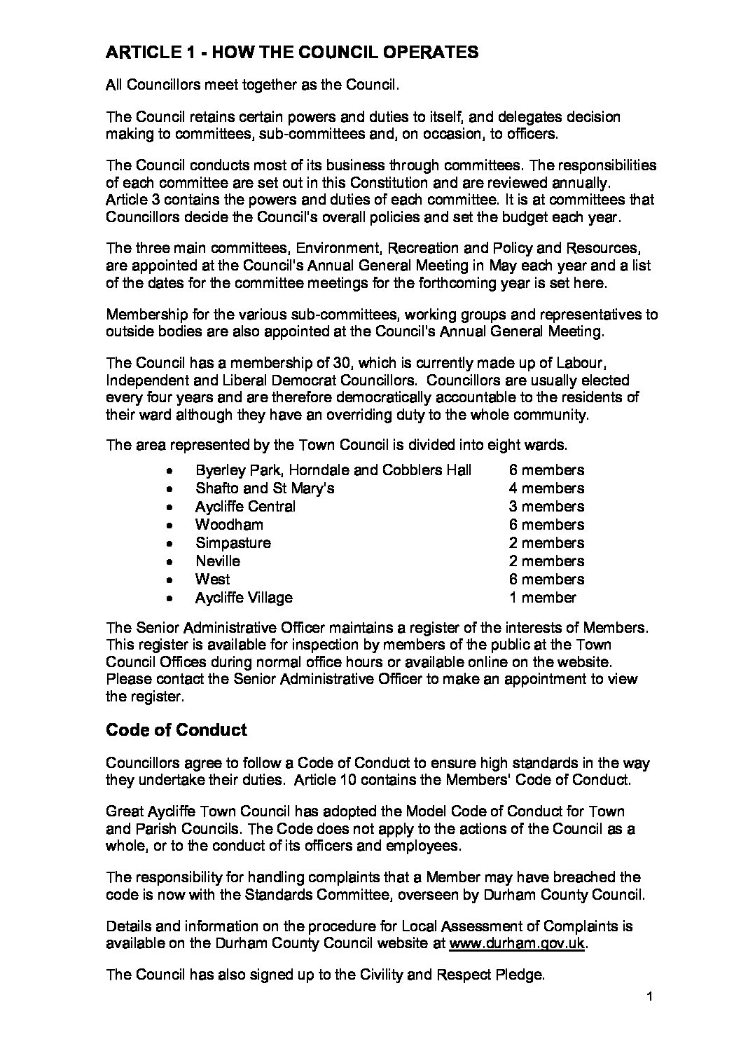 Introduction image for Great Aycliffe Town Council