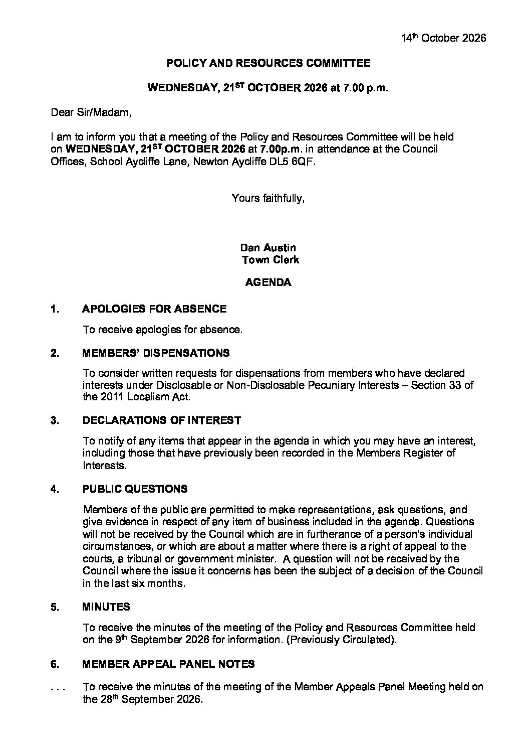 Introduction image for Great Aycliffe Town Council